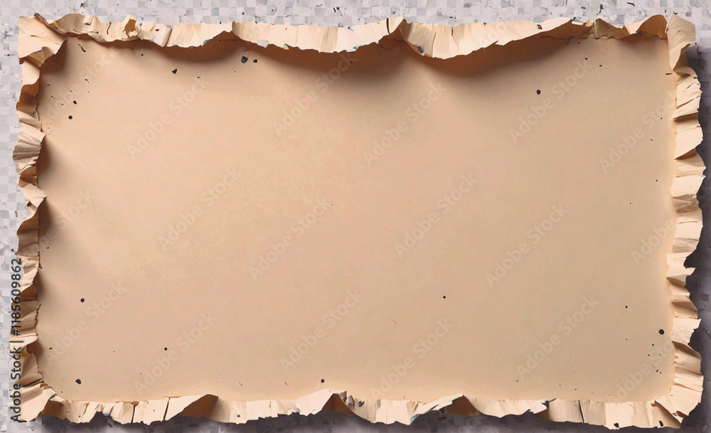 Leinwandbilder white background with a paper frame. the frame is torn and has a ragged edge. the paper is white and