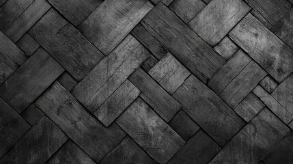 Dark Textured Wooden Mosaic Pattern Background for Modern Design and Interior Decoration