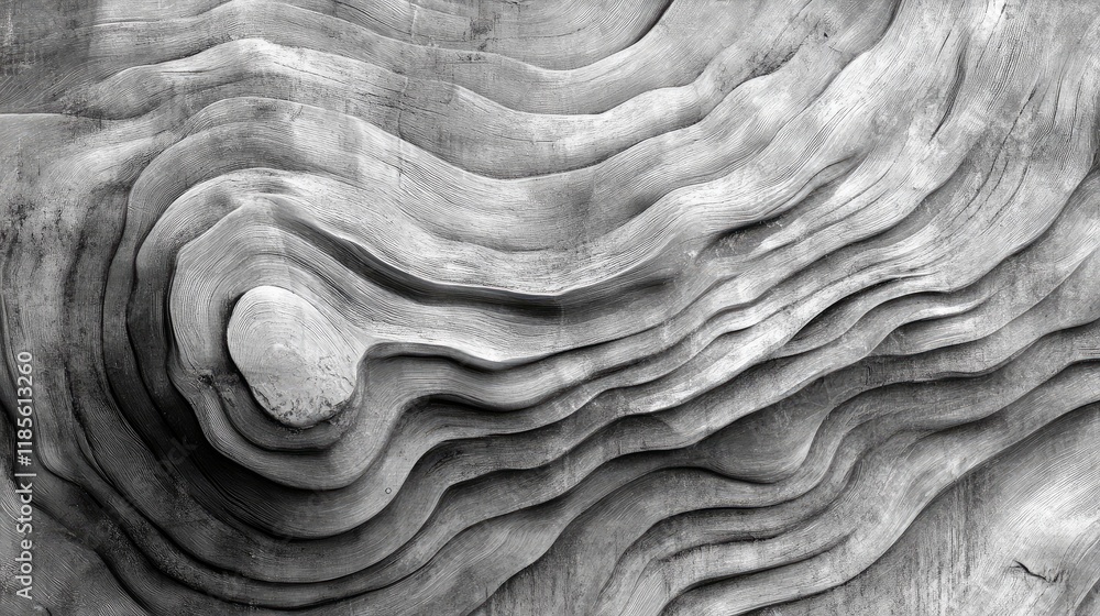 Poster abstract gray wooden texture featuring flowing curves and unique patterns ideal for backgrounds and 