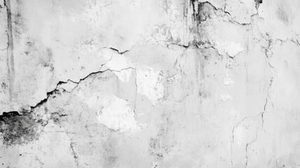 Obraz premium Weathered Gray Concrete Wall with Cracks and Stains for Industrial or Modern Aesthetic Background Use