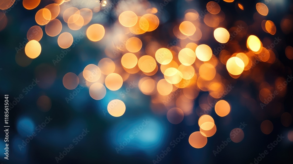 Poster bokeh background with warm glowing lights creating a dreamy atmosphere for creative projects and fes