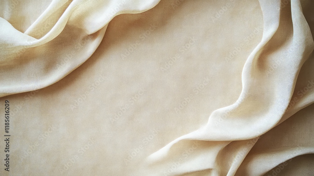 Poster elegant minimalist beige fabric background with soft folds perfect for branding and design projects