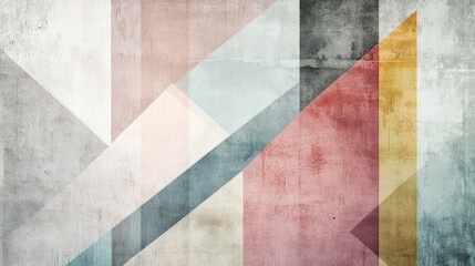 Abstract geometric artwork featuring soft color tones and minimalist design with textured background for contemporary aesthetic appeal.