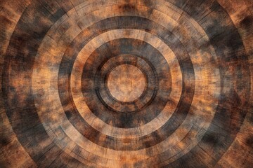 Cedar Circle: Aged Wood Texture in Concentric Patterns on a Rich Brown Background