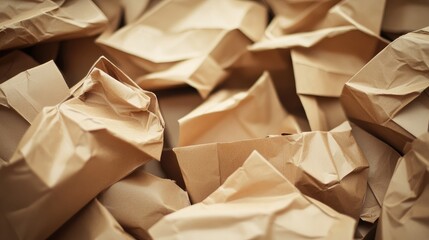 Brown packing paper crumpled background for packaging design or eco-friendly product presentation and shipping concepts