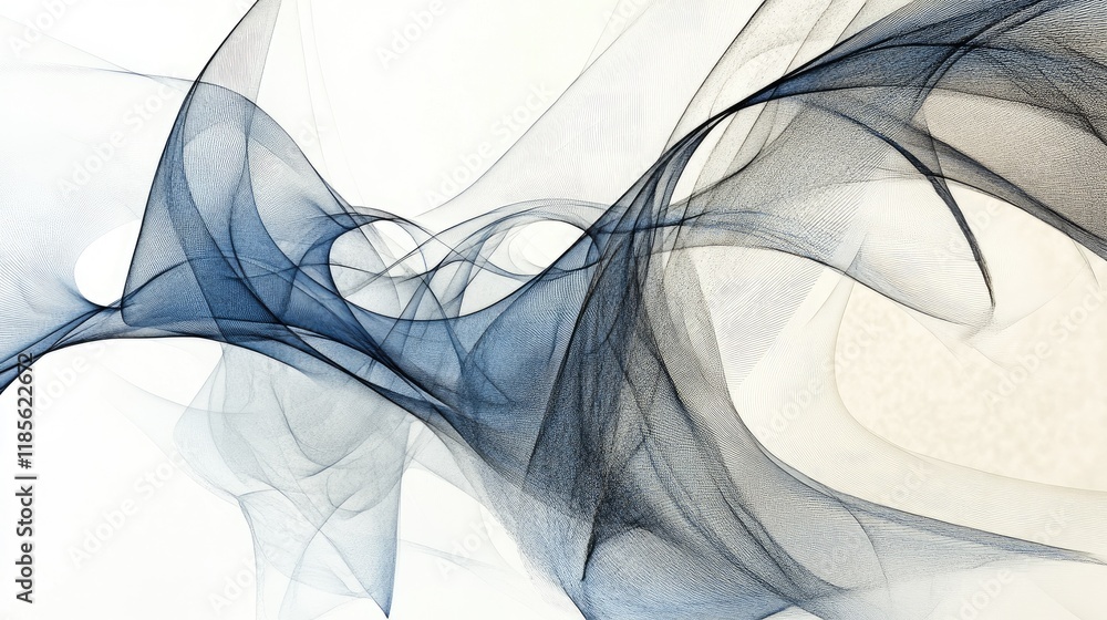Poster an intricate network of thin lines forming a complex geometric design, rendered in shades of blue an