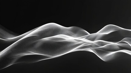 Obraz premium Elegant Minimalist Abstract Wave Design in Digital Art Featuring Flowing Lines and Soft Textures on a Dark Background