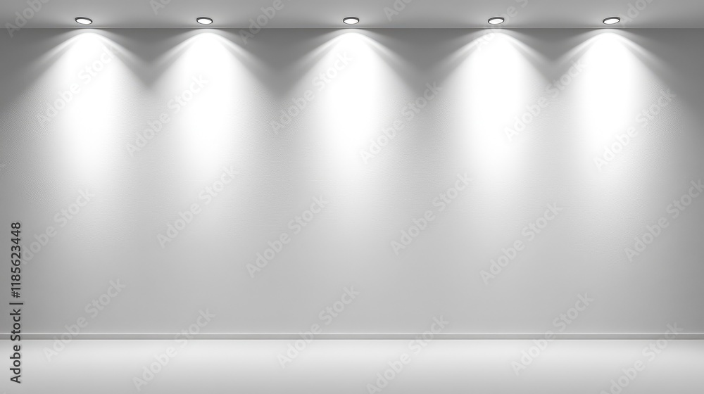 Poster minimalist white background with soft spotlighting ideal for displaying art or products