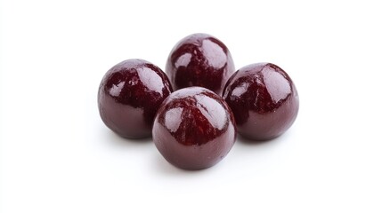 Gulab Jamun Traditional Indian Dessert Round Sweet Treats on White Background