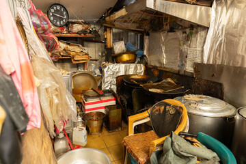 Interior of old street food kitchen in Taiwan