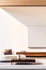 Modern living room featuring elegant furniture and minimalist design in natural light