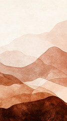 Color Trend Watercolor paint on white background abstract spots and stains. color mocha mousse. 2025. The texture vertical of watercolor. Abstract background artistic vibe for blogs or posters.