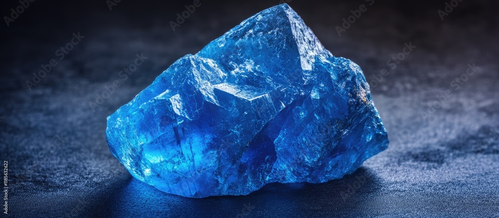Poster beautiful blue gemstone with rough texture ideal for background or text overlay in creative design p