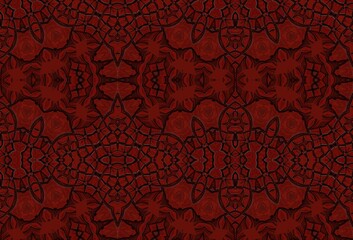 Delicate Rich Red Pattern. Symmetrical Gradient Artwork Highlighting Artistic Repetition and Dynami