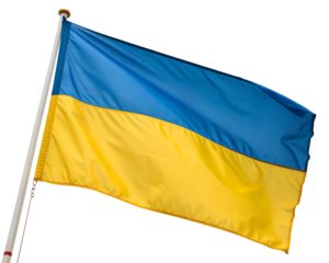 Flag of Ukraine, isolated on a transparent background