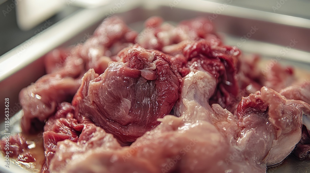 Poster raw squirrel meat prepared for consumption showcasing a close-up of cleaned and processed game meat 