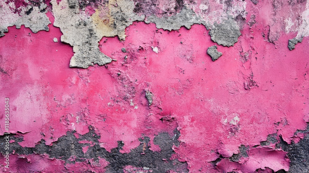 Aufkleber worn pink grunge texture background with peeling layers and distressed surface for artistic and desi