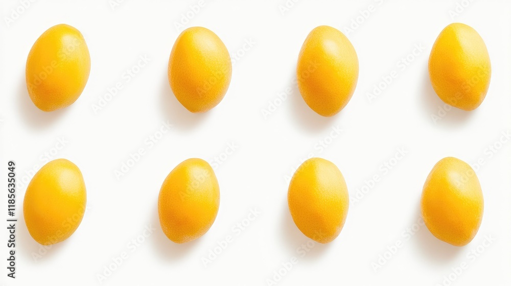 Poster isolated mango fruits arranged in grid pattern on white background for freshness and culinary use co