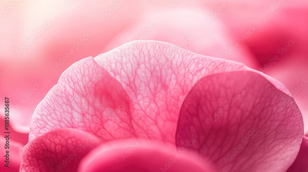 Poster delicate pink flower petal macro shot with soft focus creating an elegant nature background for desi