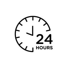 24 Hrs icon Vector logo outline