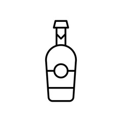 Champagne bottle icon Vector logo outline