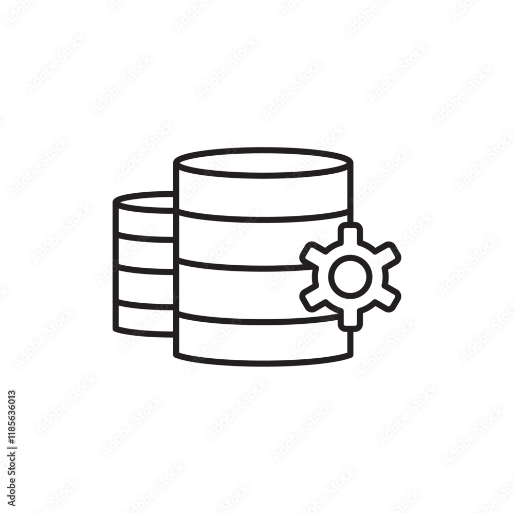 Poster database icon vector logo outline
