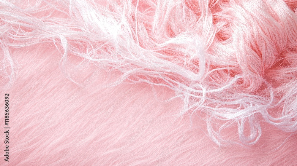 Poster soft pink plush fabric with long nap threads creating a cozy and luxurious background texture for st