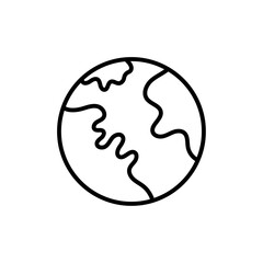 Earth icon Vector logo outline