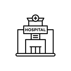 Hospital icon Vector logo outline