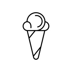 Ice cream cone icon Vector logo outline