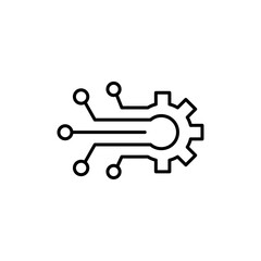 Machine learning icon Vector logo outline