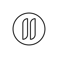 Pause button icon Vector logo outline