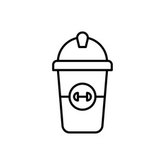 Protein shake icon Vector logo outline