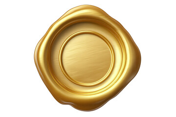 Gold wax seal on transparent background. high resolution PNG file