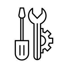 Repair tools icon Vector logo outline