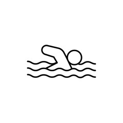 Swimming icon Vector logo outline