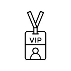 VIP pass icon Vector logo outline
