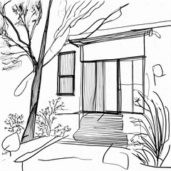 sketch of a house