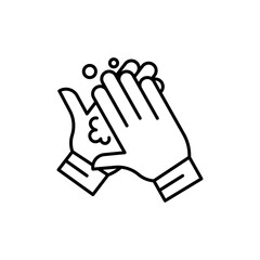 Wash hands icon Vector logo outline