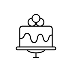 Wedding cake icon Vector logo outline