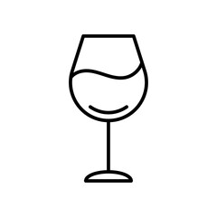 Wine glass icon Vector logo outline