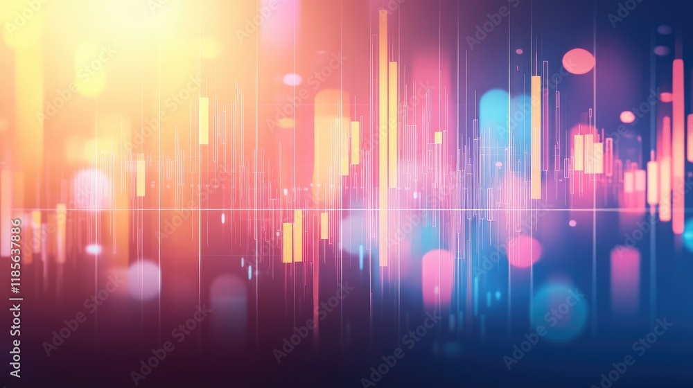 Poster a close-up view of an interactive stock trading chart on a tablet, showing candlestick patterns and 