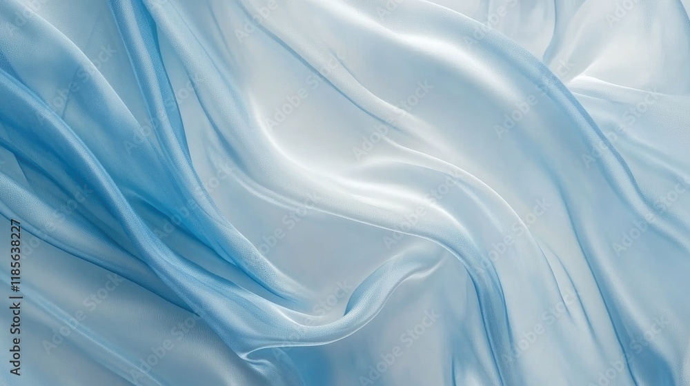 Aufkleber soft blue flowing textile fabric texture with delicate gradient patterns for elegant background desi