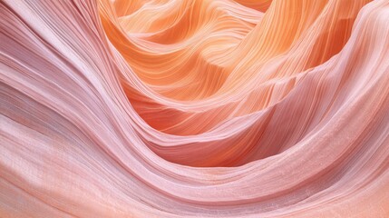 Obraz premium Pink and peach wave patterns in Utah's slot canyons showcasing stunning natural rock formations and vibrant colors.