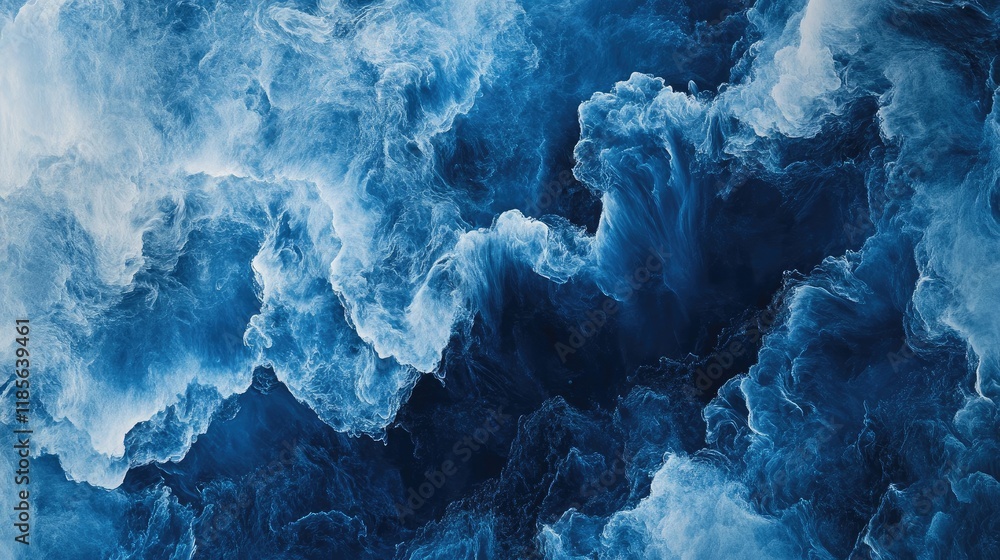 Poster midnight blue abstract background with swirling textures and fluid patterns for modern design projec