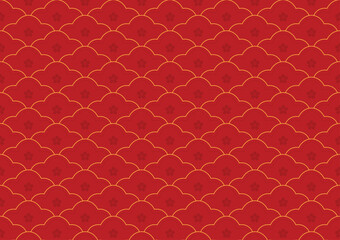 Red Golden Chinese Traditional Pattern background. Oriental Vector stock Abstract Chinese rich pattern.