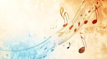 Abstract Musical Notes Swirling Design