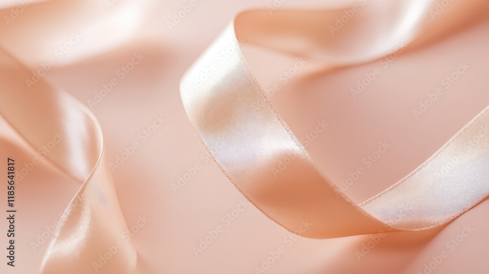 Poster soft pastel ribbons elegantly flowing on a smooth backdrop creating a serene and delicate visual for