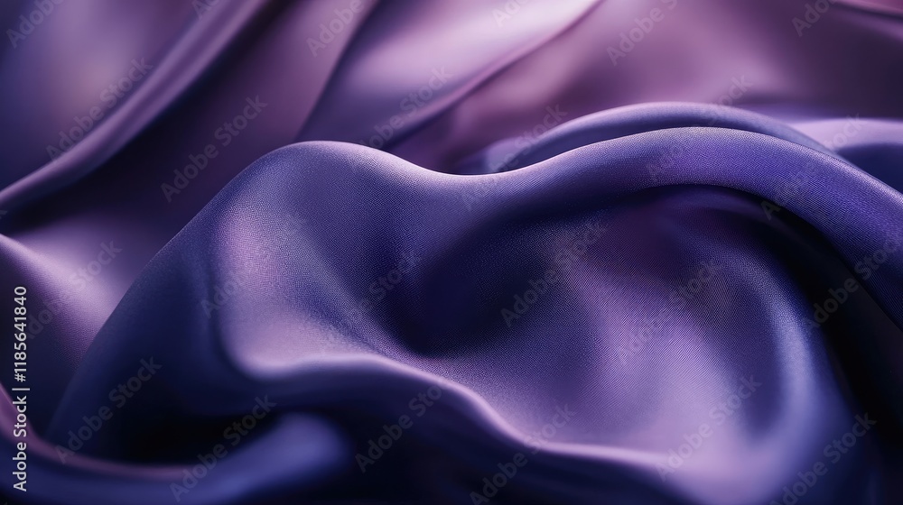 Poster smooth and luxurious navy satin silk fabric with elegant flowing drapes creating a sophisticated tex