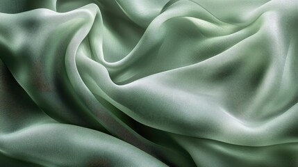 Obraz premium Close up of lush green fabric displaying soft folds and intricate texture bathed in natural light for elegant design inspiration
